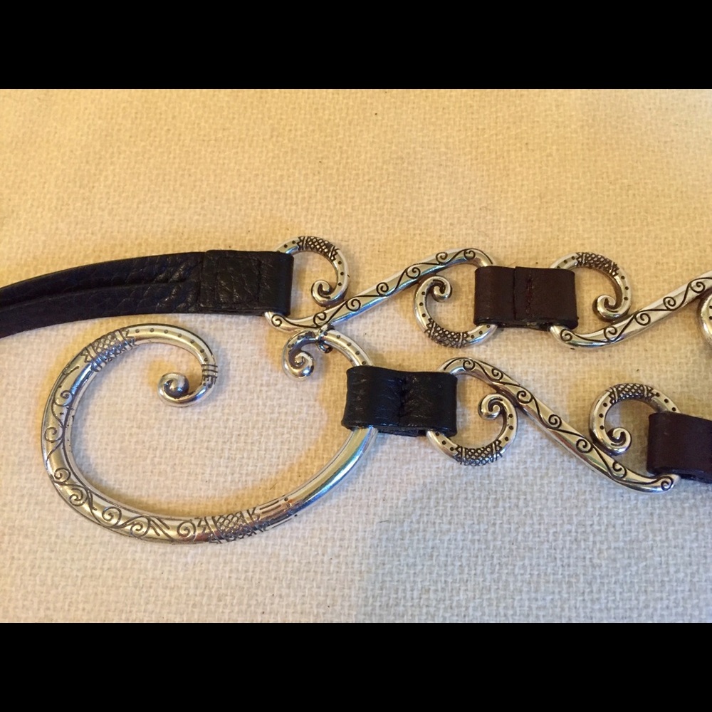Black & Burnished Silver Hip Belt